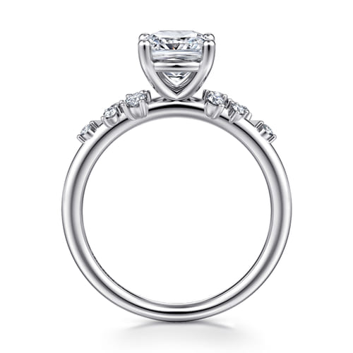 14K White Gold Cushion Cut Diamond Engagement Ring