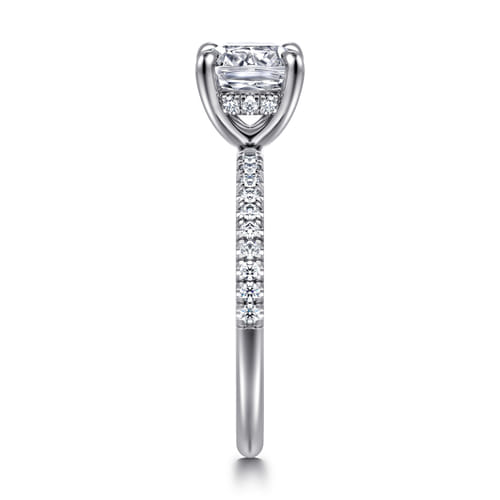 14K White Gold Cushion Cut Diamond Engagement Ring