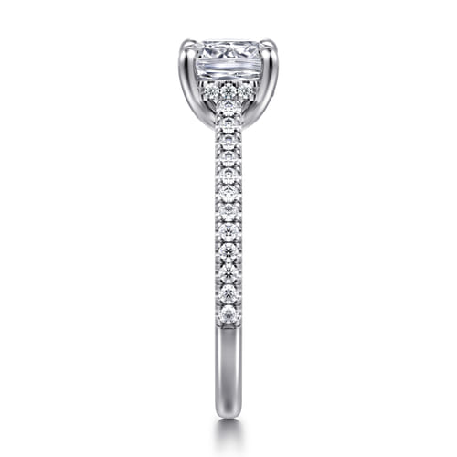 14K White Gold Cushion Cut Diamond Engagement Ring
