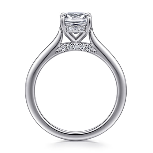 14K White Gold Cushion Cut Diamond Engagement Ring