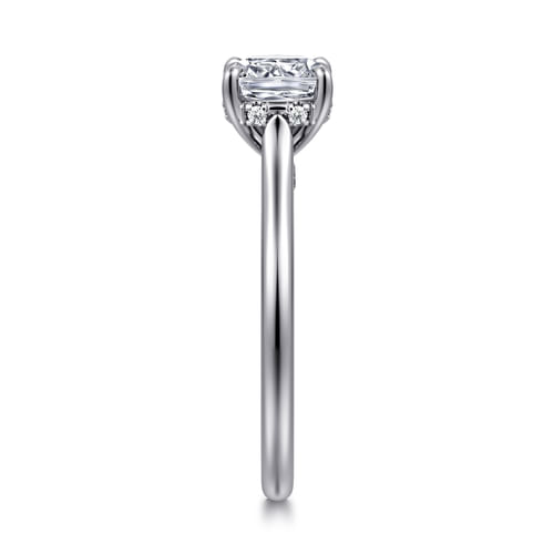 14K White Gold Cushion Cut Diamond Engagement Ring