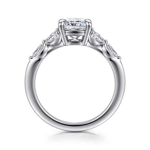14K White Gold Cushion Cut Diamond Engagement Ring