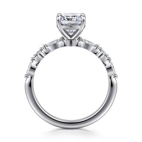 14K White Gold Cushion Cut Diamond Engagement Ring