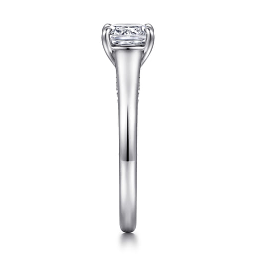 14K White Gold Cushion Cut Diamond Engagement Ring