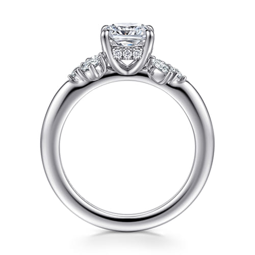 14K White Gold Cushion Cut Diamond Engagement Ring