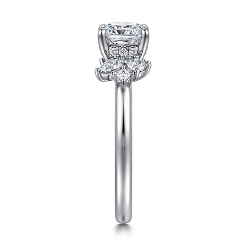 14K White Gold Cushion Cut Diamond Engagement Ring
