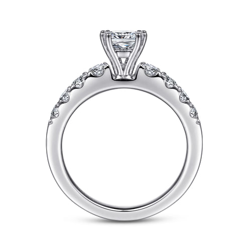 14K White Gold Cushion Cut Diamond Engagement Ring