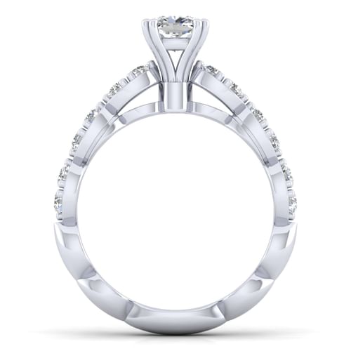 14K White Gold Cushion Cut Diamond Engagement Ring