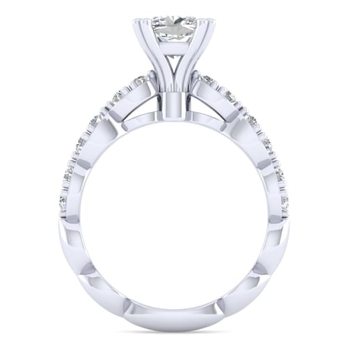 14K White Gold Cushion Cut Diamond Engagement Ring
