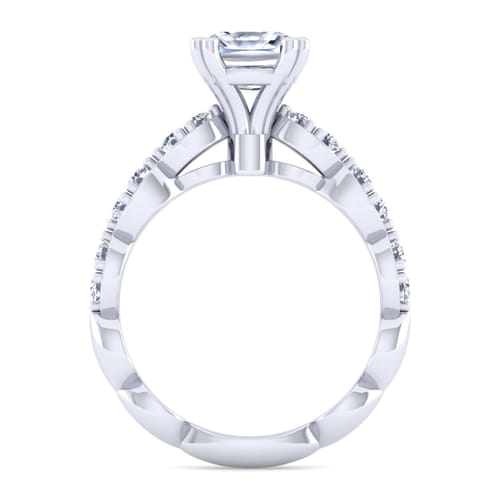 14K White Gold Cushion Cut Diamond Engagement Ring