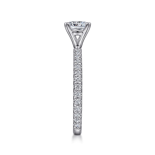 14K White Gold Cushion Cut Diamond Engagement Ring