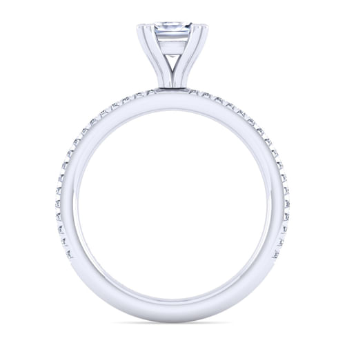 14K White Gold Cushion Cut Diamond Engagement Ring