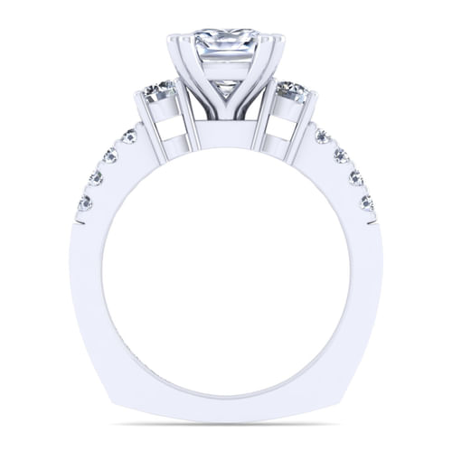 14K White Gold Cushion Cut Diamond Engagement Ring
