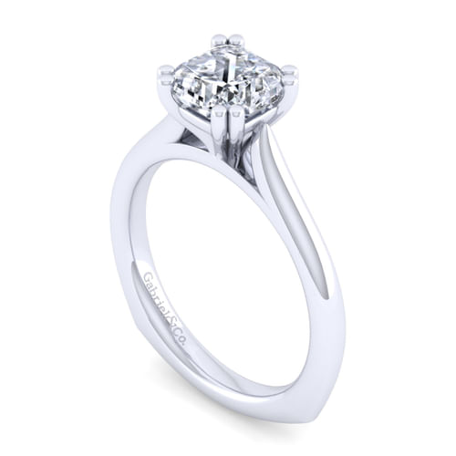 14K White Gold Cushion Cut Diamond Engagement Ring