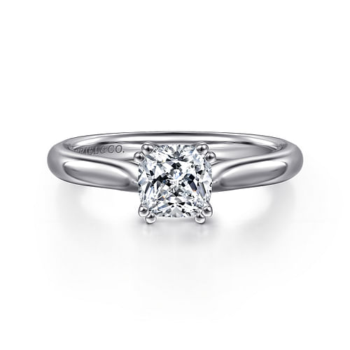 14K White Gold Cushion Cut Diamond Engagement Ring