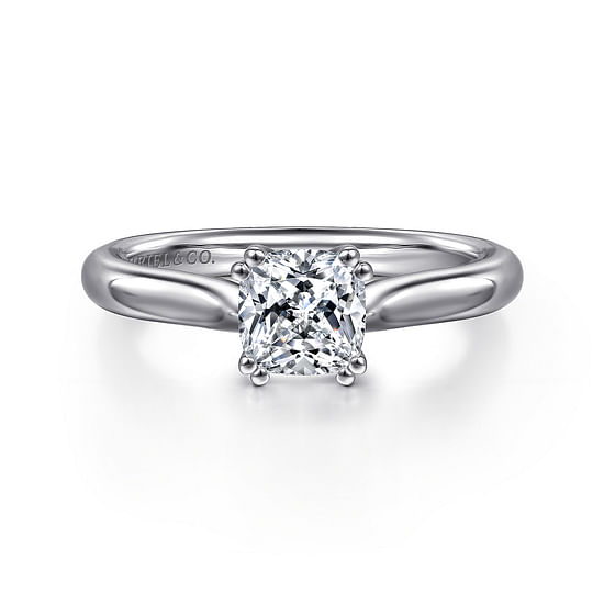 Gabriel - 14K White Gold Cushion Cut Diamond Engagement Ring