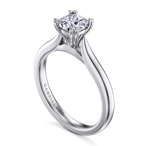 14K White Gold Cushion Cut Diamond Engagement Ring