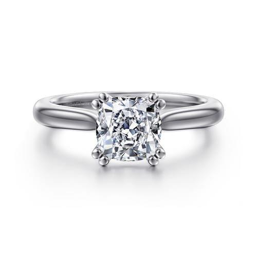 14K White Gold Cushion Cut Diamond Engagement Ring