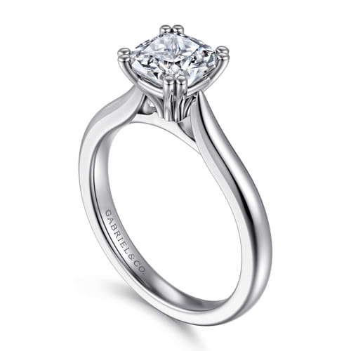 14K White Gold Cushion Cut Diamond Engagement Ring