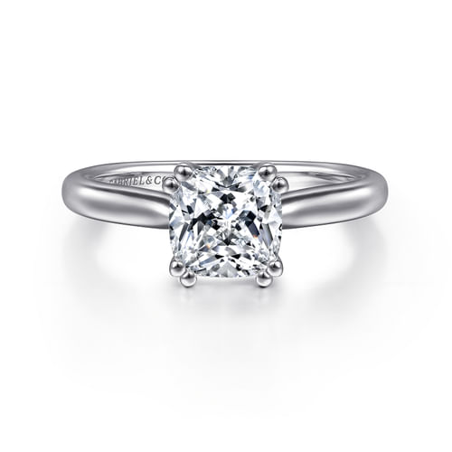 14K White Gold Cushion Cut Diamond Engagement Ring