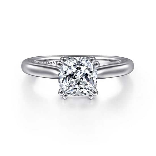 Gabriel - 14K White Gold Cushion Cut Diamond Engagement Ring