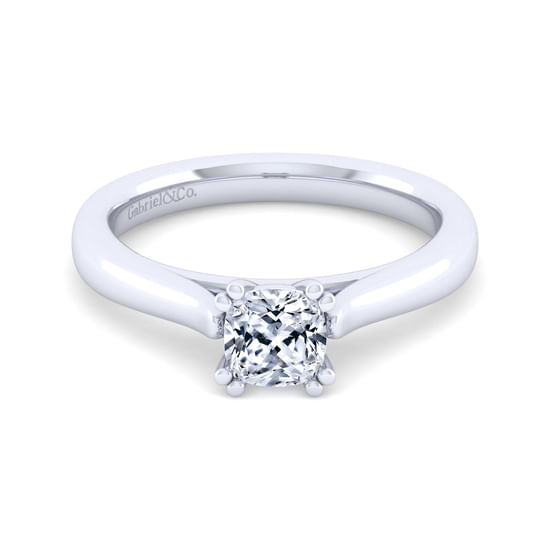 Gabriel - 14K White Gold Cushion Cut Diamond Engagement Ring