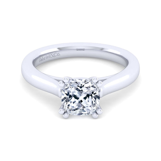 Gabriel - 14K White Gold Cushion Cut Diamond Engagement Ring