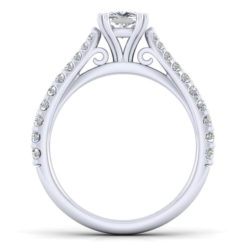 14K White Gold Cushion Cut Diamond Engagement Ring
