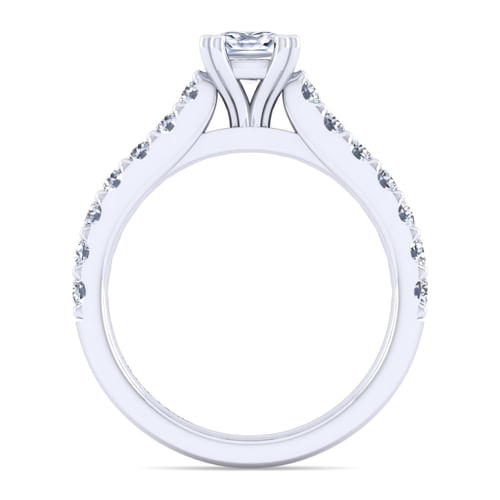 14K White Gold Cushion Cut Diamond Engagement Ring