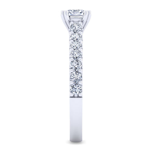 14K White Gold Cushion Cut Diamond Engagement Ring