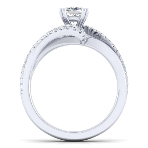 14K White Gold Cushion Cut Diamond Engagement Ring