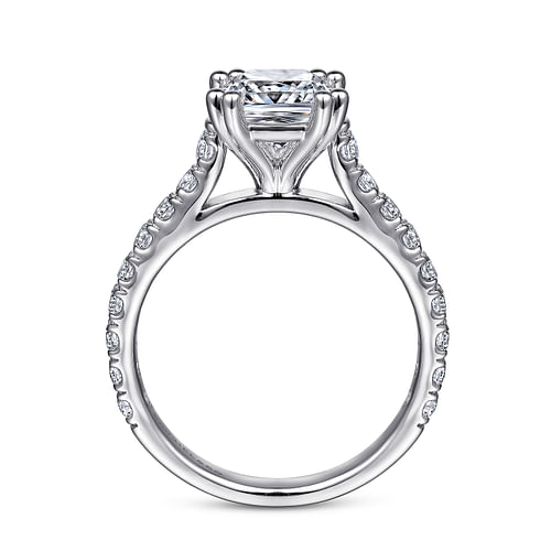 14K White Gold Cushion Cut Diamond Engagement Ring