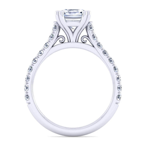 14K White Gold Cushion Cut Diamond Engagement Ring