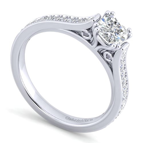 14K White Gold Cushion Cut Diamond Engagement Ring 14K White Gold Cushion Cut Diamond Engagement Ring