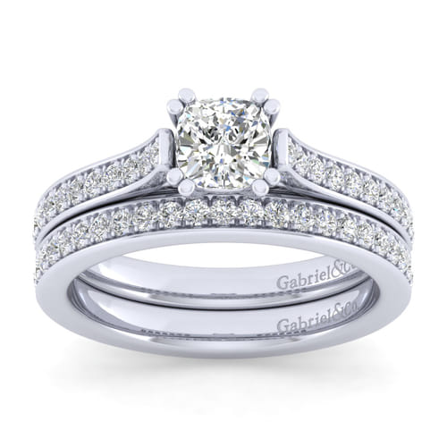 14K White Gold Cushion Cut Diamond Engagement Ring 14K White Gold Cushion Cut Diamond Engagement Ring