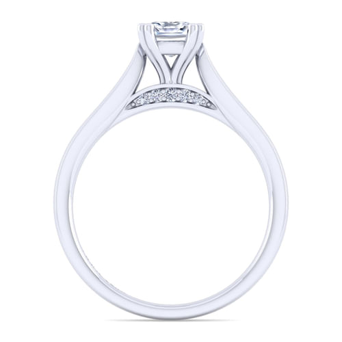 14K White Gold Cushion Cut Diamond Engagement Ring