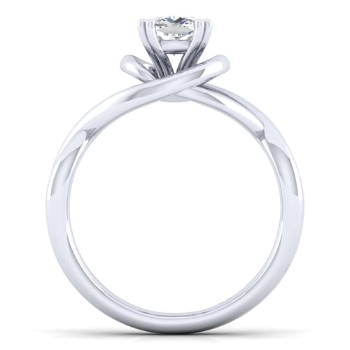 14K White Gold Cushion Cut Diamond Engagement Ring
