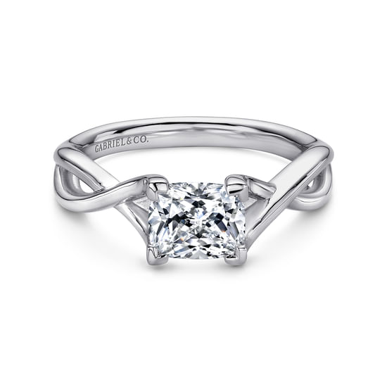 Gabriel - 14K White Gold Cushion Cut Diamond Engagement Ring