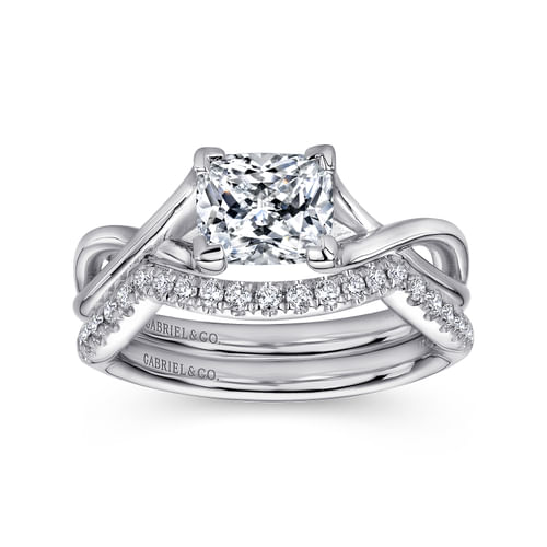 14K White Gold Cushion Cut Diamond Engagement Ring
