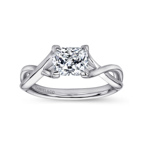 14K White Gold Cushion Cut Diamond Engagement Ring
