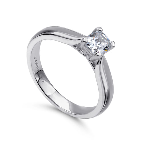 14K White Gold Cushion Cut Diamond Engagement Ring