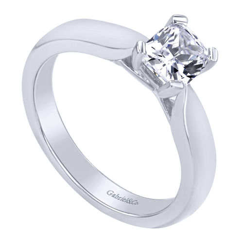 14K White Gold Cushion Cut Diamond Engagement Ring