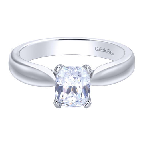 14K White Gold Cushion Cut Diamond Engagement Ring
