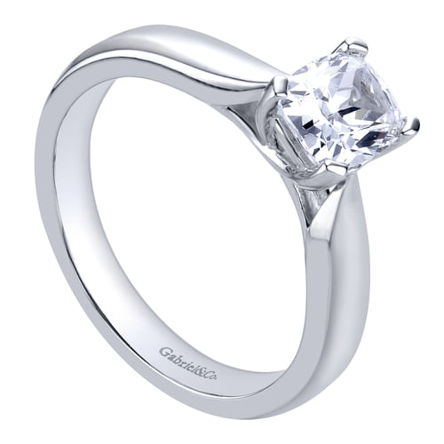 14K White Gold Cushion Cut Diamond Engagement Ring