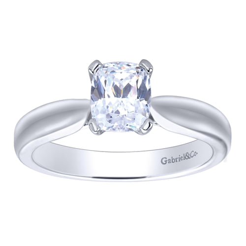 14K White Gold Cushion Cut Diamond Engagement Ring