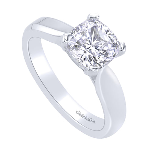 14K White Gold Cushion Cut Diamond Engagement Ring