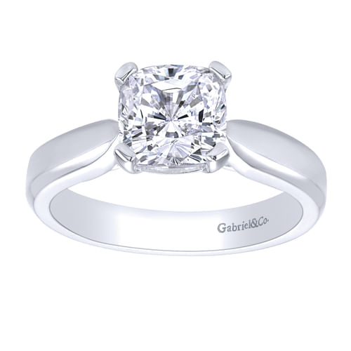 14K White Gold Cushion Cut Diamond Engagement Ring