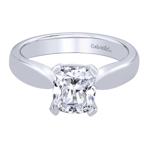 14K White Gold Cushion Cut Diamond Engagement Ring