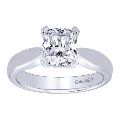 14K White Gold Cushion Cut Diamond Engagement Ring