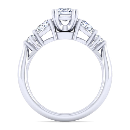 14K White Gold Cushion Cut Five Stone Diamond Engagement Ring 14K White Gold Cushion Cut Five Stone Diamond Engagement Ring